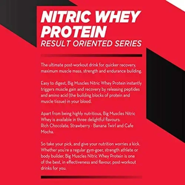 Big Muscle  Bigmuscles Nutrition Nitric Whey Protein 4.4 Lbs (Strawberry Banana Twirl) - Strawberry Banana Twirl, 4.4 Lbs