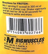 Big Muscle  BIG MUSCLES FROTEIN JUICY WHEY l 26GM PROTEIN, 0GM SUGAR, 5.5GM BCAA l 1KG (2.2LBS) (MANGO ORANGE) - MANGO ORANGE, 1KG
