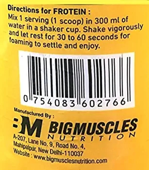 Big Muscle  BIG MUSCLES FROTEIN JUICY WHEY l 26GM PROTEIN, 0GM SUGAR, 5.5GM BCAA l 1KG (2.2LBS) (MANGO ORANGE) - MANGO ORANGE, 1KG
