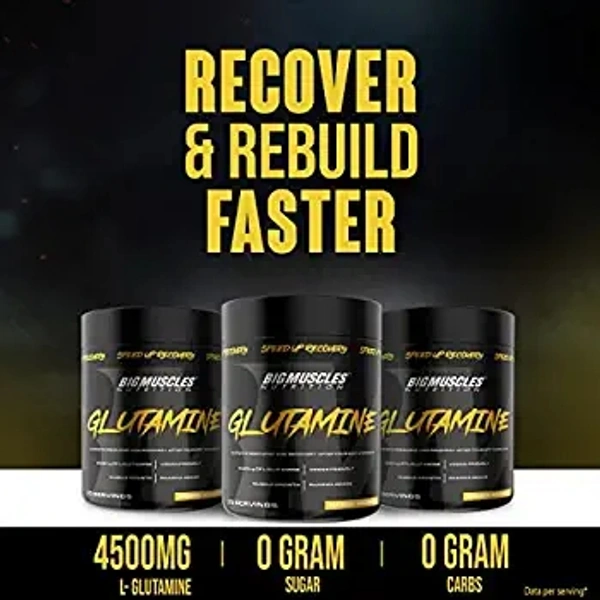 Big Muscle  Bigmuscles Nutrition Glutamine [ 30 Servings, Mango Madness] | 5000 mg | Muscle Growth & Recovery Intense Exercise | Helps Repair Muscles | Clinically Proven for Men & Women | Safe for Regular Consumption - MANGO MADNESS, 100 Gm