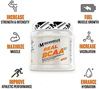 Big Muscle  Bigmuscles Nutrition Real BCAA [50 Servings, Lemony] -100% Micronized Vegan, Muscle Recovery & Endurance BCAA Powder, 5 Grams of Amino Acids, Keto Friendly, Caffeine Free, Pack of 1#1 Best Seller in BCAAs - LEMONY, 250 Gm