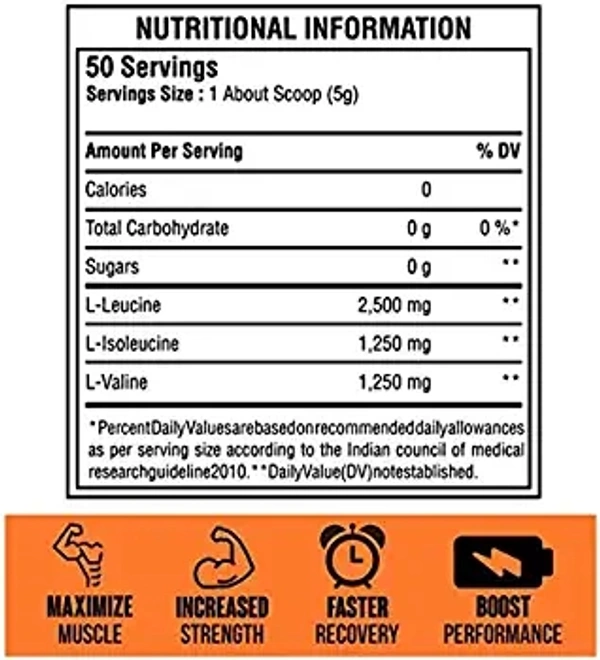 Big Muscle  Bigmuscles Nutrition Real BCAA [50 Servings, Lemony] -100% Micronized Vegan, Muscle Recovery & Endurance BCAA Powder, 5 Grams of Amino Acids, Keto Friendly, Caffeine Free, Pack of 1#1 Best Seller in BCAAs - LEMONY, 250 Gm