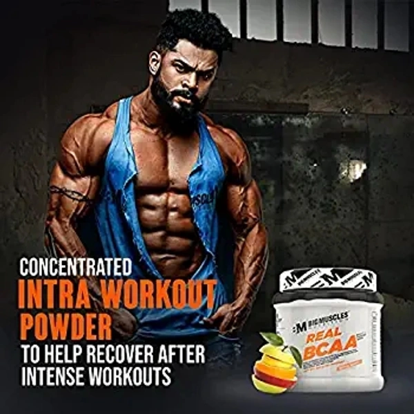 Big Muscle  Bigmuscles Nutrition Real BCAA [50 Servings, Lemony] -100% Micronized Vegan, Muscle Recovery & Endurance BCAA Powder, 5 Grams of Amino Acids, Keto Friendly, Caffeine Free, Pack of 1#1 Best Seller in BCAAs - LEMONY, 250 Gm
