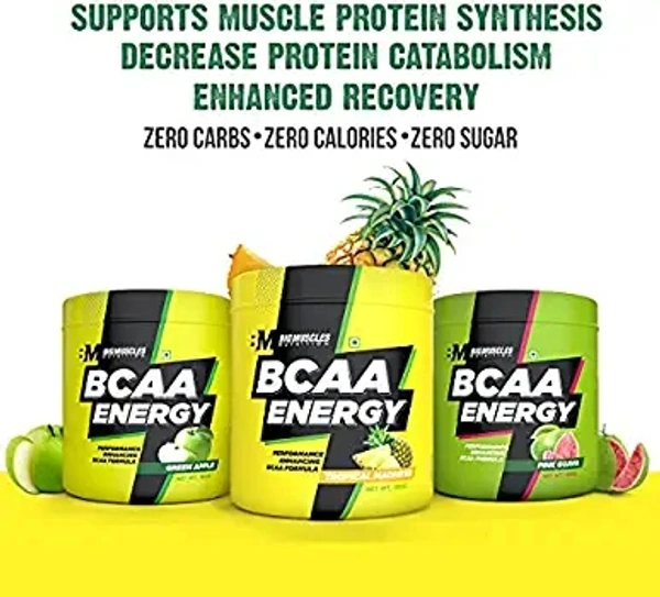 Big Muscle  Bigmuscles Nutrition BCAA Energy, Pack of 30 Serving, Lychee, Advanced Intra Workout with Micronized Vegan BCAA & Taurine, Electrolyte and Rehydration Optimizer, Muscle Recovery, 180 gm Powder - Mango, 100 Gm