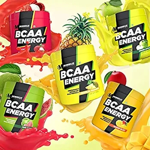 Big Muscle  Bigmuscles Nutrition BCAA Energy, Pack of 30 Serving, Lychee, Advanced Intra Workout with Micronized Vegan BCAA & Taurine, Electrolyte and Rehydration Optimizer, Muscle Recovery, 180 gm Powder - Mango, 100 Gm
