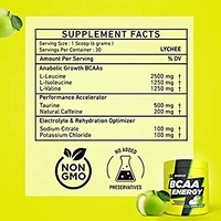Big Muscle  Bigmuscles Nutrition BCAA Energy, Pack of 30 Serving, Lychee, Advanced Intra Workout with Micronized Vegan BCAA & Taurine, Electrolyte and Rehydration Optimizer, Muscle Recovery, 180 gm Powder - Mango, 100 Gm
