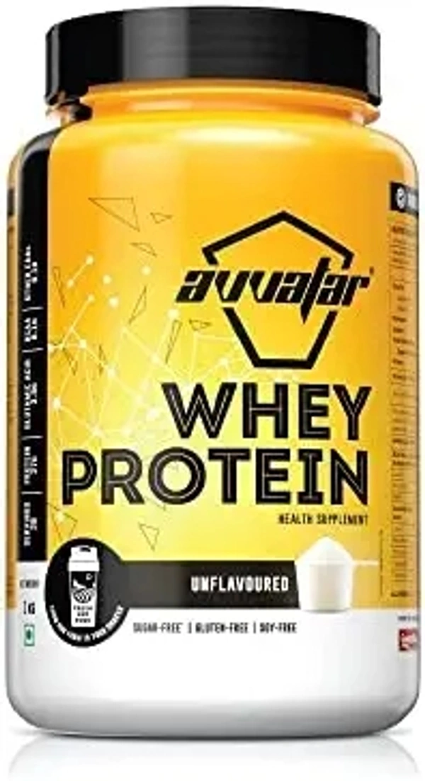AVVATAR WHEY PROTEIN |1Kg | Belgian Chocolate Flavour | Made with 100% Fresh Cow's Milk | Premium Blend Of Whey Protein Concentrate And Isolate - Chocolate, 1 Kg