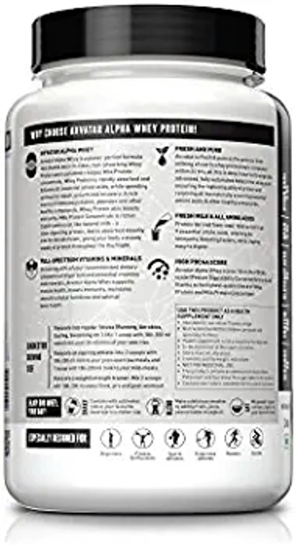 Avvatar AVVATAR Alpha Whey | 1 KG | Belgian Chocolate Flavour | Made With 100% Fresh Cow's Milk - Choco Latte, 1 Kg