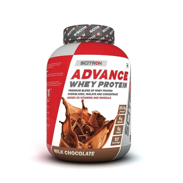 Scitron Advance Whey Protein With 20 Vitamins & MineralsLABDOOR CERTIFIED  - 2kg, Milk Chocolate