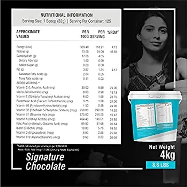 Healthfarm- HF Healthfarm HF Series Signature Whey Protein Powder|Whey Isolate Protein Primary|With added EAA and Glutamine|125 SERVINGS|Build Lean and Bigger Muscles|4Kg (SIGNATURE CHOCOLATE) - SIGNATURE CHOCOLATE, 4 Kg