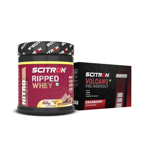 Scitron Ripped Whey Protein (Weight Loss + Post Workout Recovery) - Chocolate Fudge Brownie, 1kg