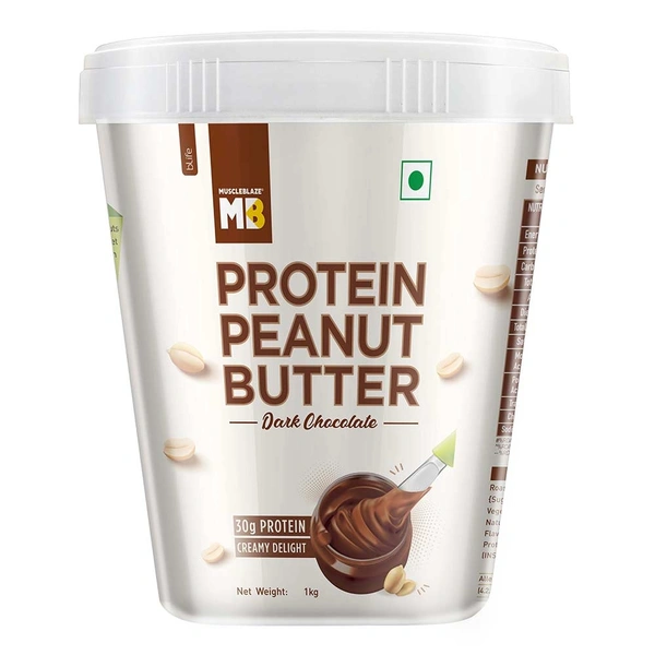Muscleblaze  MuscleBlaze High Protein Peanut Butter, 1 kg, Dark Chocolate Creamy - Dark Chocolate Creamy, 1 Kg