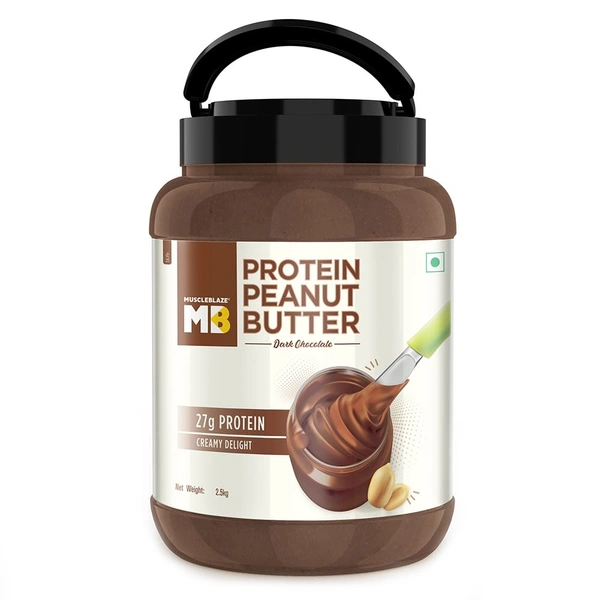 Muscleblaze  MuscleBlaze High Protein Peanut Butter, 2.5 kg, Dark Chocolate Creamy - Dark Chocolate Creamy, 2.5 Kg
