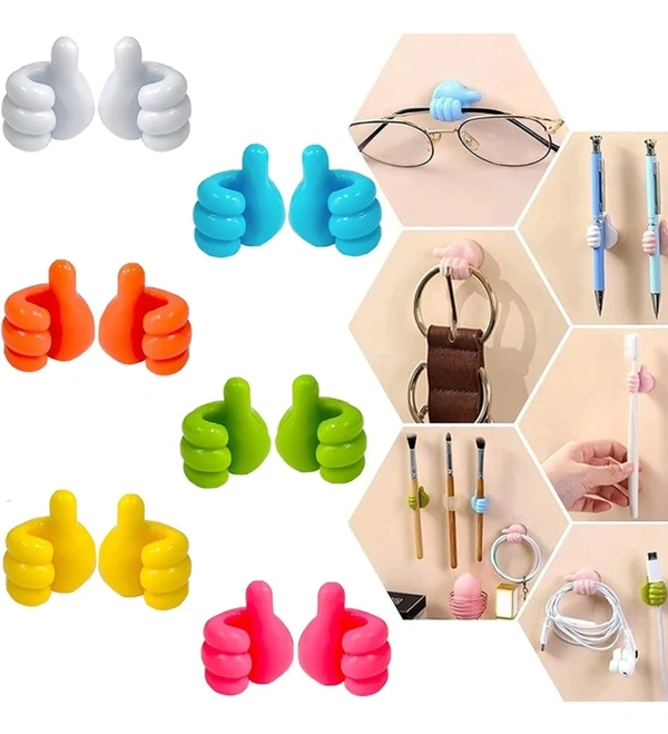 Thumb Wall Hook  - Small, white, black, green, yellow, blue, orange, pink