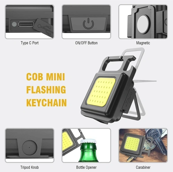 Multifunction Keychain LED Light  - Black