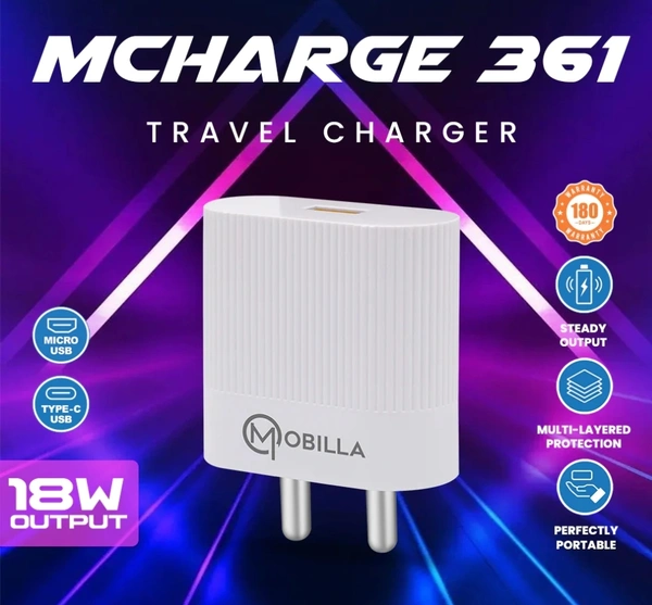 Mobilla MCHARGE 361C Type-C 18W Charger  - .