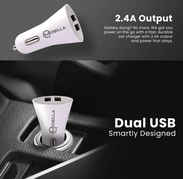 Mobilla RANGER 241C Type-C Car Charger  - White