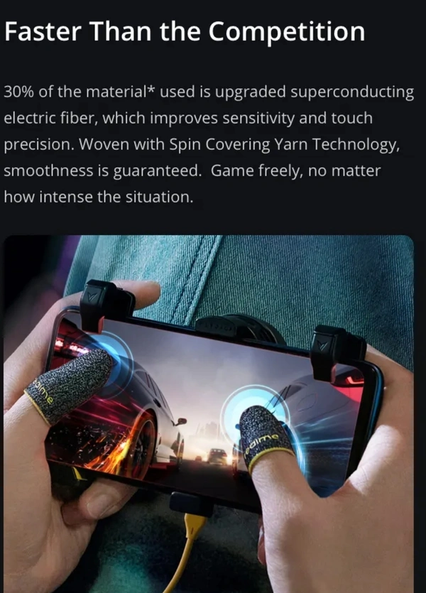 Realme Mobile Game Finger Sleeves  - Mottled Black