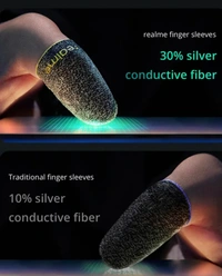 Realme Mobile Game Finger Sleeves  - Mottled Black