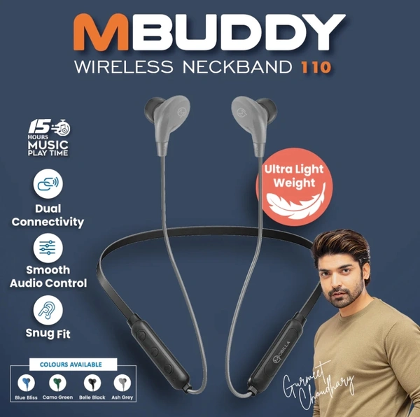 Mobilla MBUDDY 110 Neckband  - Blue Bliss, Camo Green, Ash Grey and Belle Black