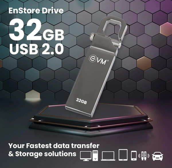 EVM EnStore 32GB Metal Pendrive  - Silver
