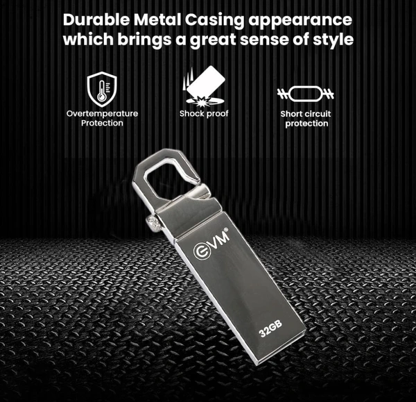 EVM EnStore 32GB Metal Pendrive  - Silver