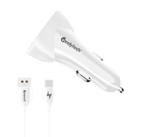 Candytech CC-15 Type-C Car Charger  - Black/White