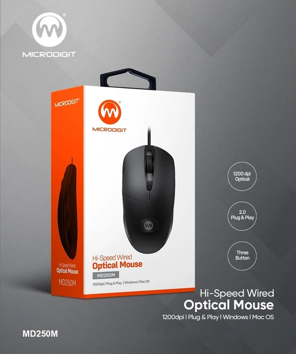 Microdigit MD250M Wired Mouse  - Black