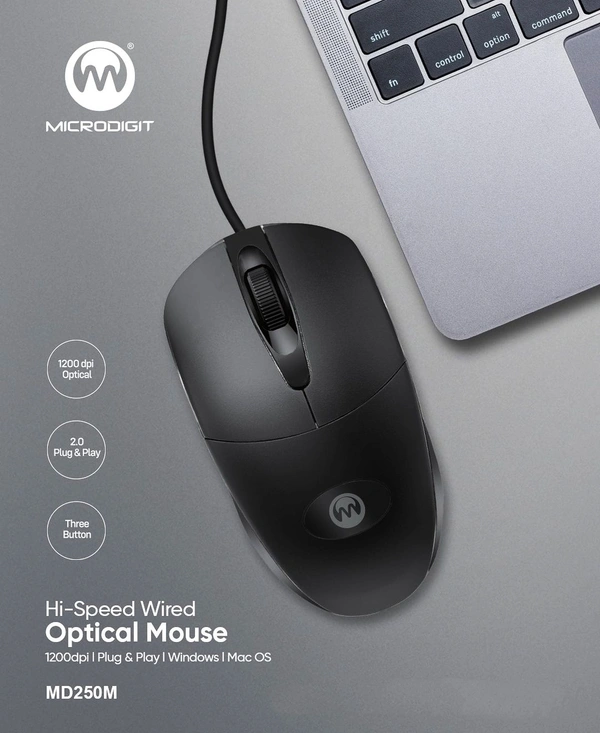 Microdigit MD250M Wired Mouse  - Black