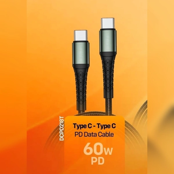 Microdigit DCPD218T 60w PD Type-C to C Cable - Black