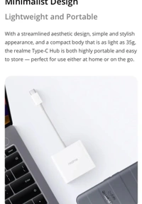 Realme USB 3.2 Gen 1 HDMI 1.4 Type-C Hub - White