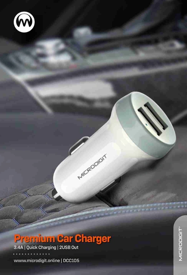 Microdigit DCC105 Car Charger  - White