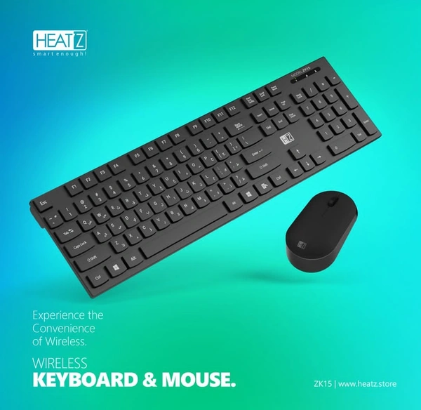 Heatz ZK15 Wireless Keyboard & Mouse Combo  - Black