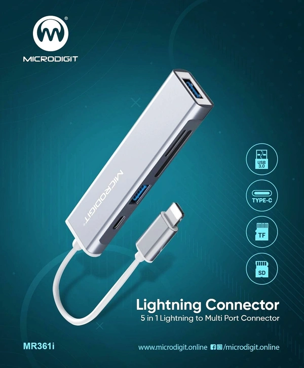 Microdigit MR361i  5-in-1 Lightning to Multi Port Connector 
