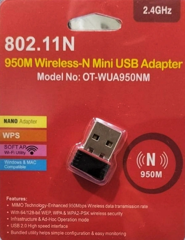 Wi-Fi Dongle For PC USB WiFi Wireless Adapter Dongle 2.4 GHz