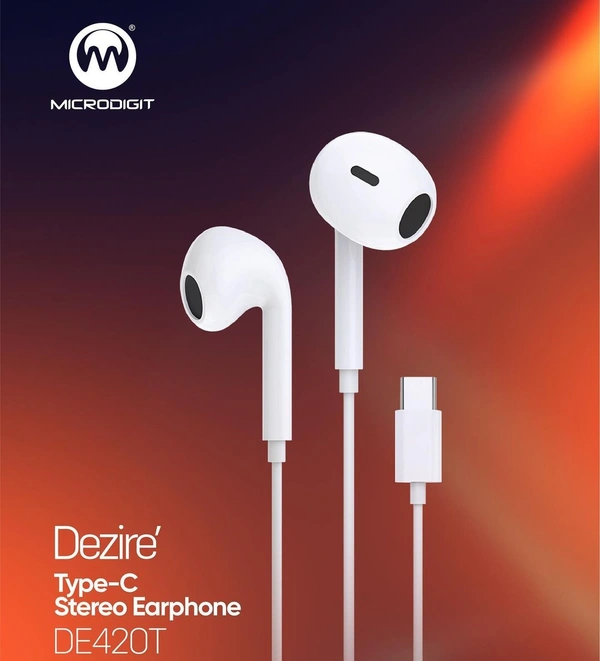 Microdigit Dezire DE420T Type-C Stereo Earphone  - White