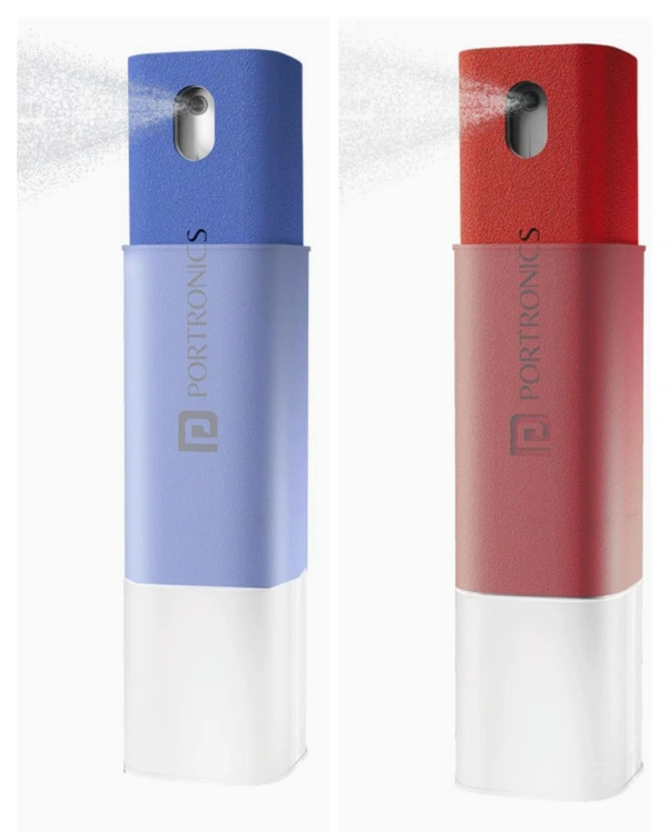 Portronics Swipe 2 Screen Cleaner & Duster with Refillable Spray Bottle - Blue, Red