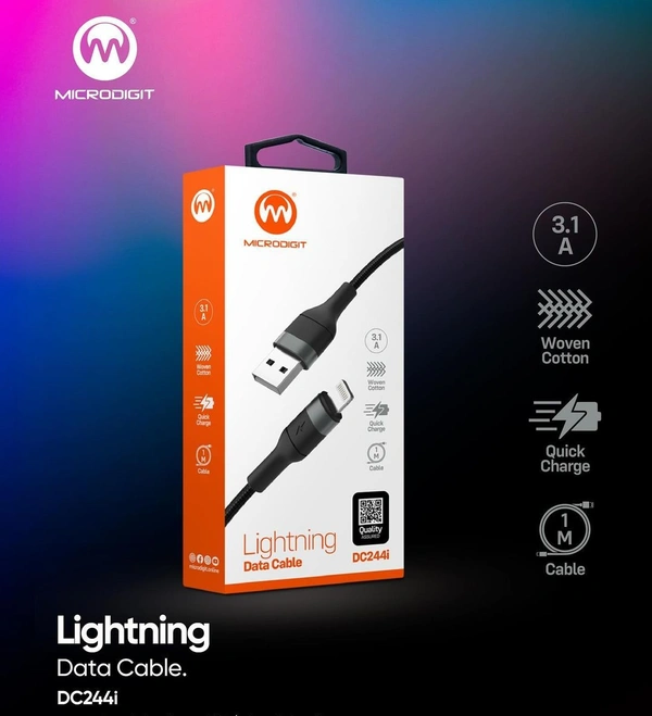 Microdigit DC244i Lightning Cable  - Black