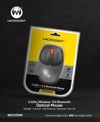 Microdigit MD222WM 2.4Ghz + 5.0 Bluetooth Mouse  - Black