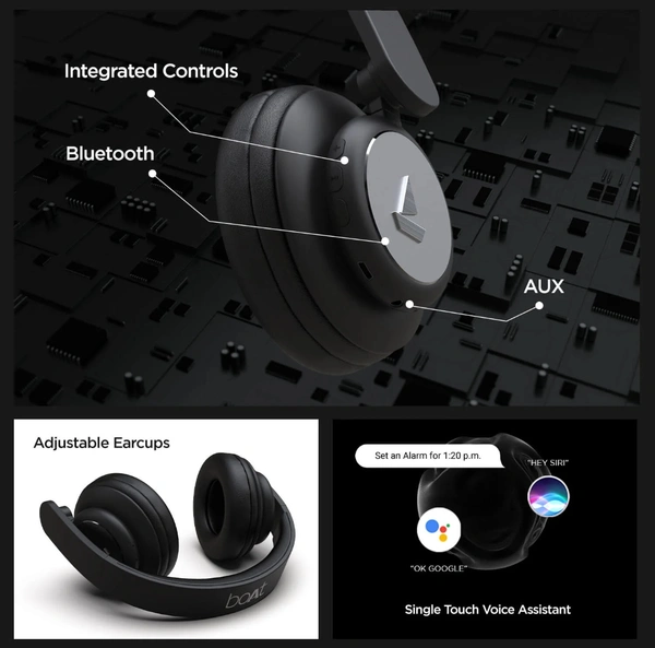 Boat ROCKERZ 450 Wireless Headphone - Black
