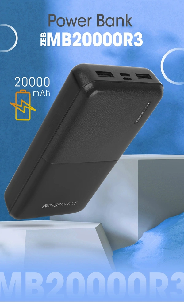 Zebronics ZEB MB20000 R3 20000 mAh Power Bank  - Black