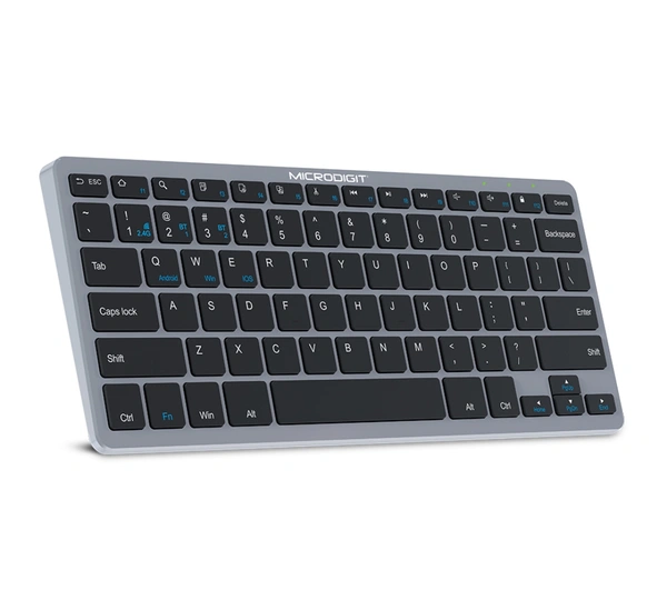 Microdigit MD313WK Bluetooth 5.0 + 2.4G Wireless Mini Keyboard  - Black