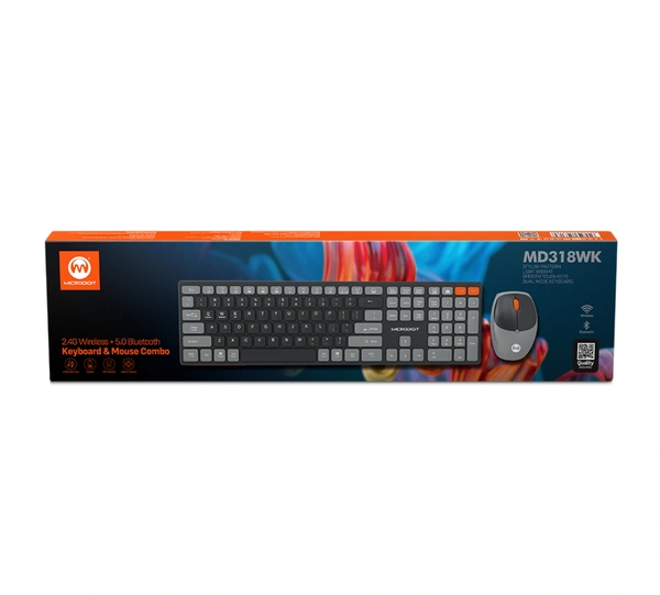 Microdigit MD318WK Wireless Keyboard and Mouse Combo With Bluetooth 