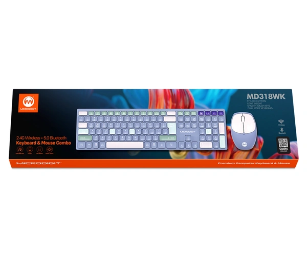 Microdigit MD318WK Wireless Keyboard and Mouse Combo With Bluetooth 