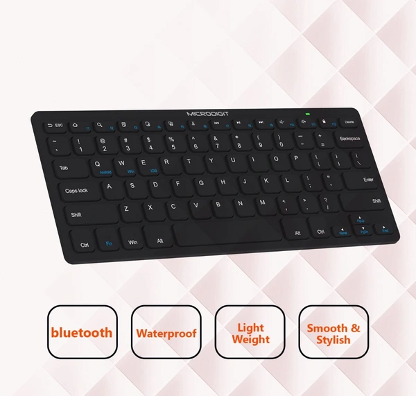 Microdigit MD319BK Mini 5.0 Bluetooth Wireless Keyboard  - Black