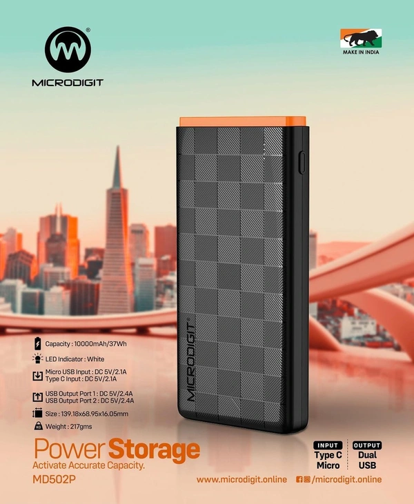 Microdigit MD502P 10000 mAh Power Bank 