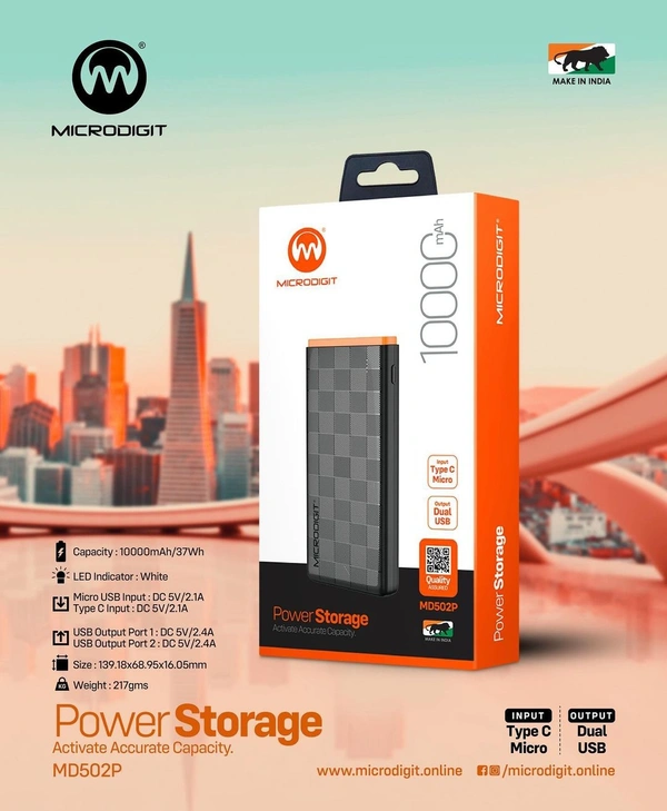 Microdigit MD502P 10000 mAh Power Bank 