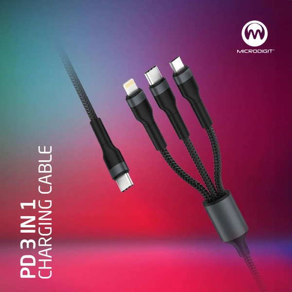 Microdigit DC203 3-in-1 5A PD Cable