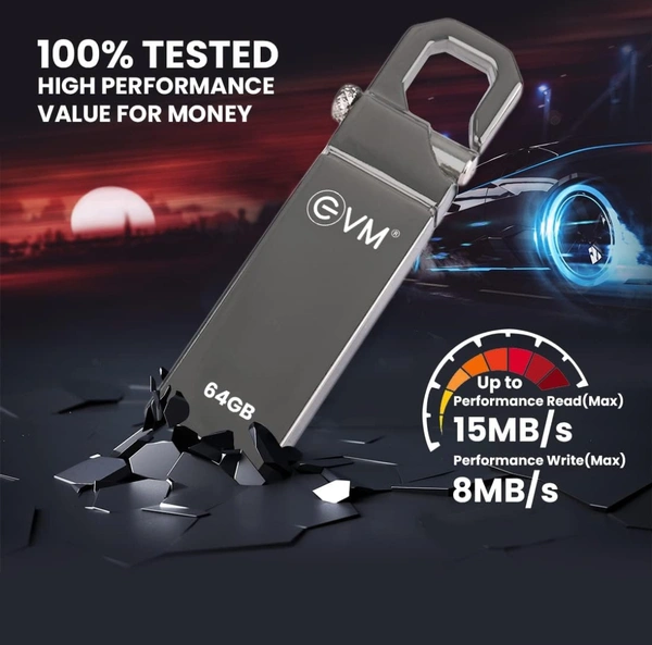 EVM EnStore 64GB Metal Pendrive  - Silver