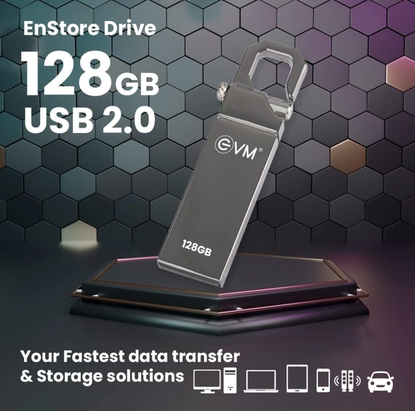EVM EnStore 128GB Metal Pendrive  - Silver
